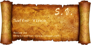 Saffer Vince névjegykártya